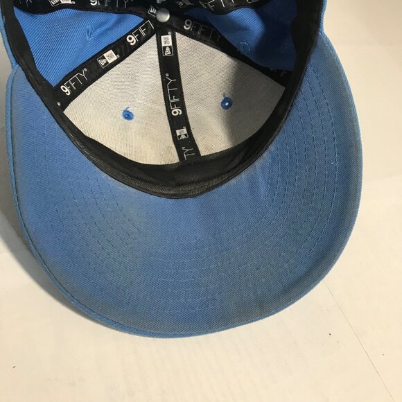 Boston Red Sox Hat Sox Blue Baseball Cap Snap Back New Era 9Fifty "B" MLB - Picture 7 of 9